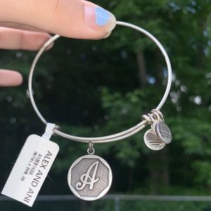 Alex and Ani Initial “A” Adjustable Wire Bangle